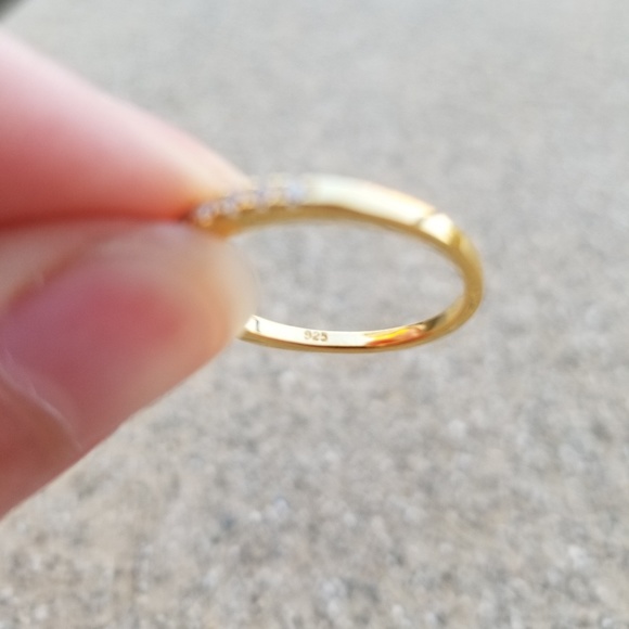 🎉LAST ONE🎉 14kt Yellow Gold Half Eternity Band - Picture 7 of 7